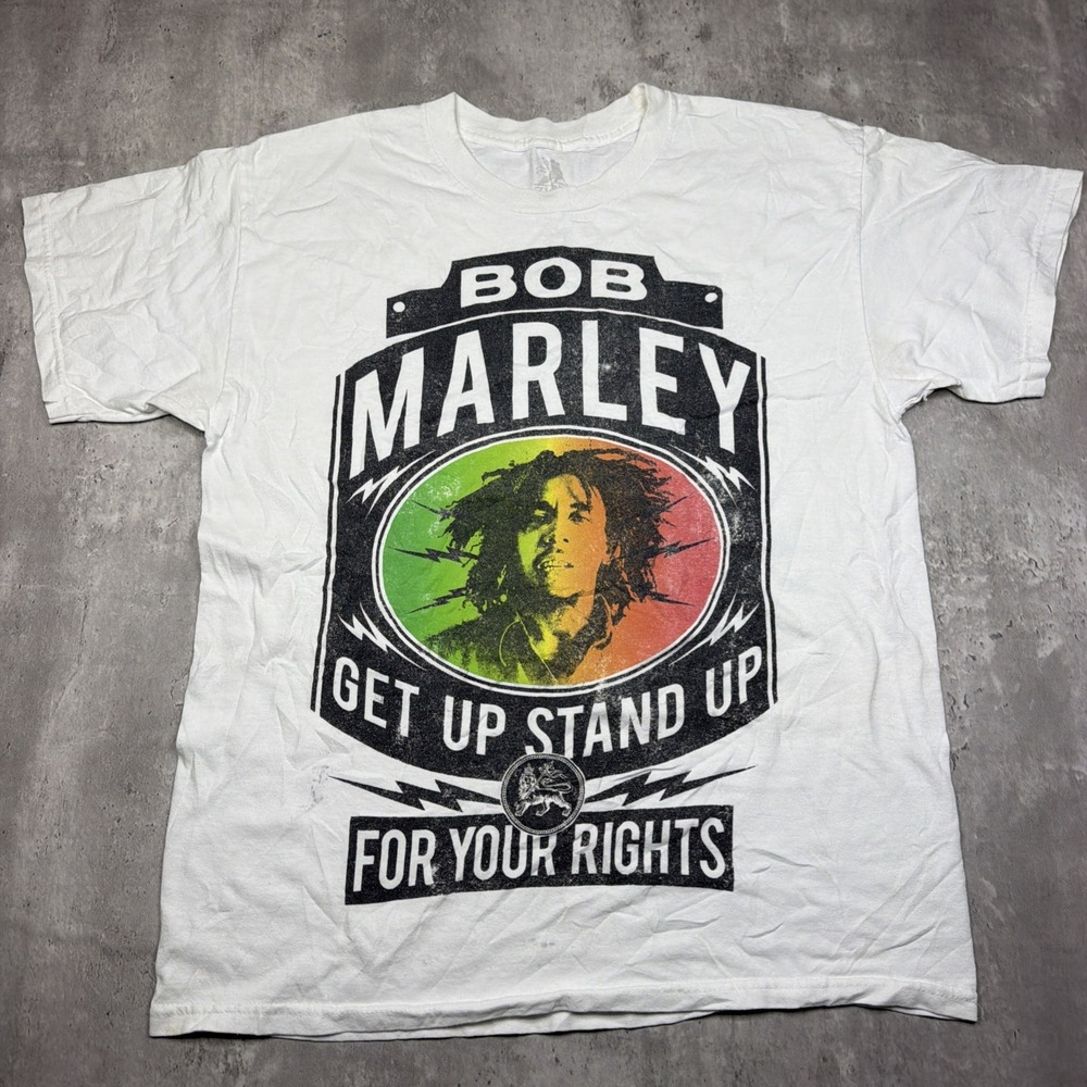 Bob Marley Women's Tee Shirt White Size L Zion Rootswear Reggae Rasta Jamaica